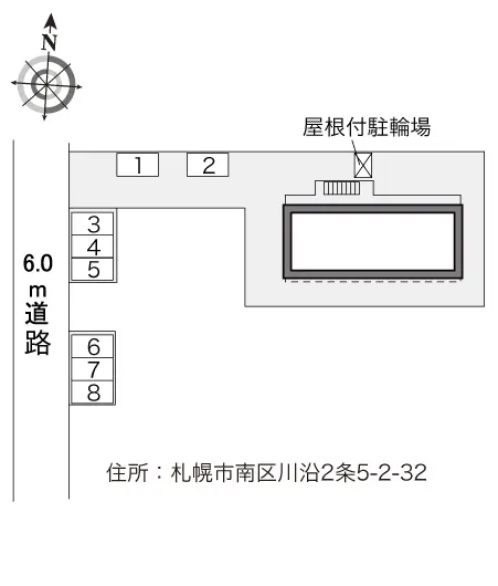 ★手数料０円★札幌市南区川沿二条５丁目　月極駐車場（LP）